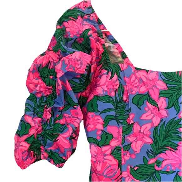 Lllly Pulitzer Bitsy StretchTop Cerise Pink Wms Sz 0 Pink Safari Sunset NWT 138 - Picture 10 of 13